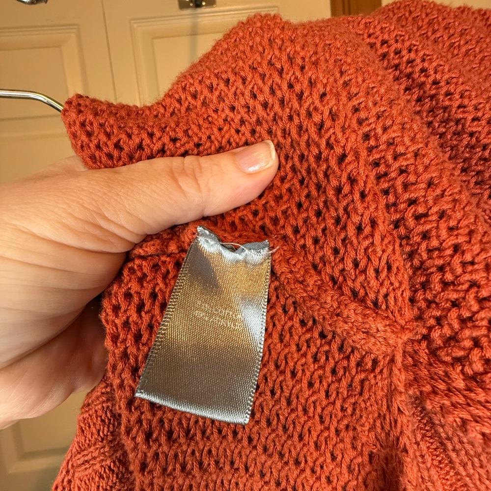 Marled Open-Front Cardigan in Rust - Picture 4 of 9